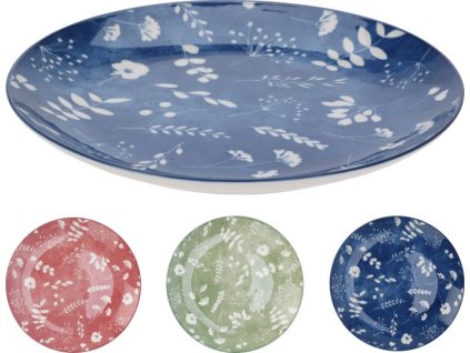 talíř d19cm dezertní, KVÍTÍ, mix barev, porcelán