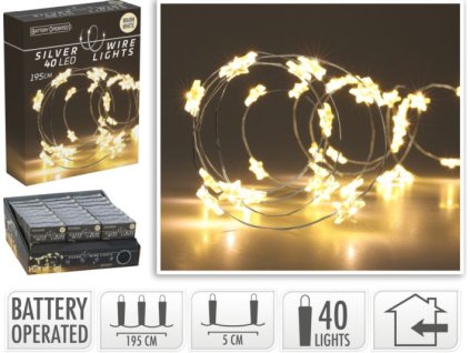 řetěz 195cm, 40LED, vnitřní, teplá bílá