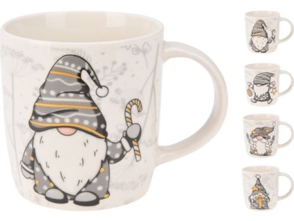 hrnek 370ml, SKŘÍTEK, vánoční, 4dekory, porcelán