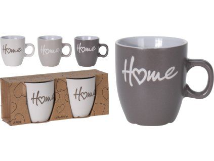hrnek 150ml-2ks, HOME, 3barvy, new bone