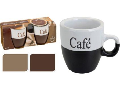 hrnek 150ml-2ks, CAFÉ, 3barvy, new bone