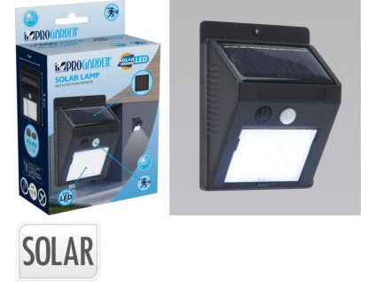 svítilna solární NA ZEĎ, pohyb.senzor, plast/kov