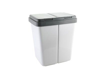 koš odp.2x23l DUO, hran., výklop, granit, plast