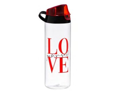 láhev 0,75l LOVE Yourself, bílá, nápitka+kryt, sport, plast