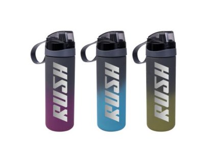 láhev 0,75l RUSH, 3barvy, nápitka+kryt, sport, plast