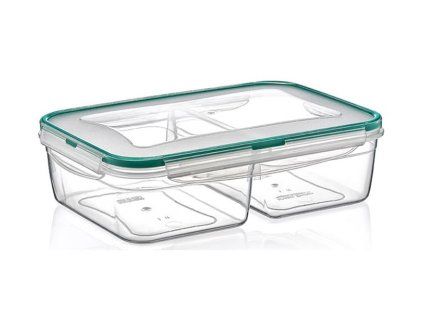 box  2,0 l FRESH dělený(2x1,0l),klick 24x17x7cm,transp.plast