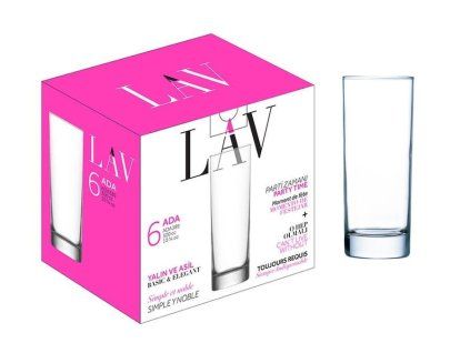 sklen. 315ml, 6ks, ADA v.16,6cm - long drink (FAN,KNK)