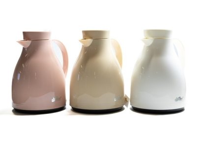 termokonvice 1,0l PASTELOVÁ bílá, béžová, růžová, plast/sklo