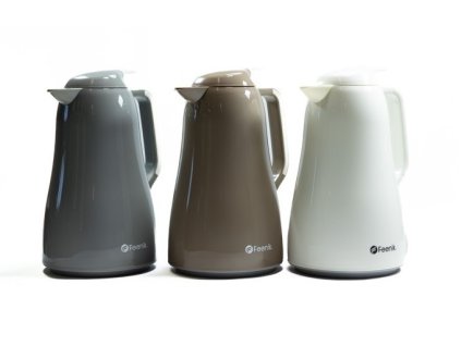 termokonvice 1,0l KÓNICKÁ bílá, pudrová, plast/sklo