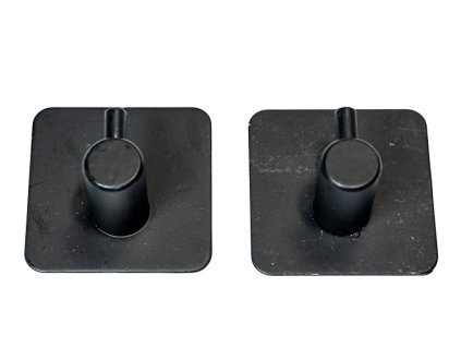 háček- 2ks-ČTVEREC-ČERNÝ 4,5X4,5cm kov, samolep.