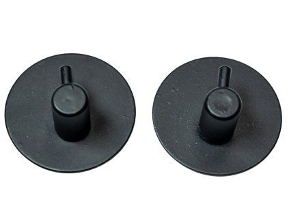 háček- 2ks-KULATÝ-ČERNÝ d5cm kov, samolep.