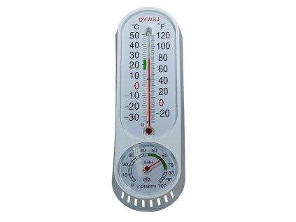 teploměr + vlhkoměr 22x6,5cm, -20°C+50°C, plast