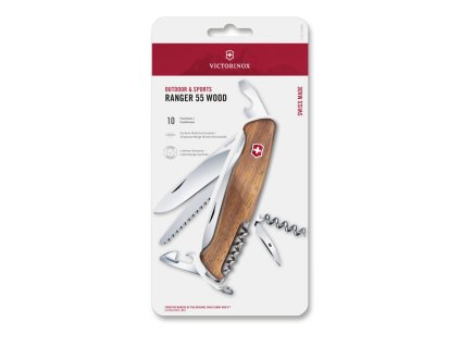 Kapesní nůž RANGER 55 WOOD, 130 mm, hnědý, blister