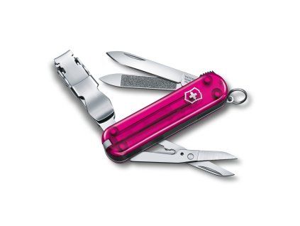 Kapesní nůž NAIL CLIP 580, 65 mm, růžový transparentní