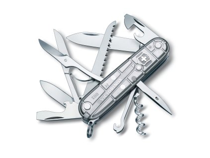 Kapesní nůž HUNTSMAN, 91 mm, stříbrný transparentní, blister