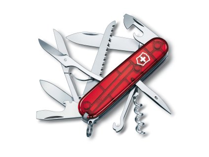 Kapesní nůž HUNTSMAN, 91 mm, červený transparentní, blister