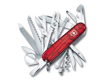 Kapesní nůž SWISS CHAMP, 91 mm, červený transparentní