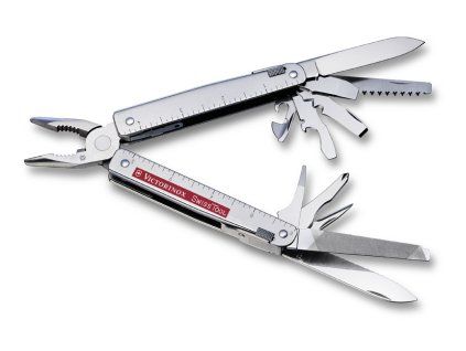 Kleště SWISS TOOL, stříbrné, kožené pouzdro