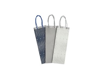 taška na láhev, vánoční hvězdičky jemné, 3barvy, 35x12x9, papír