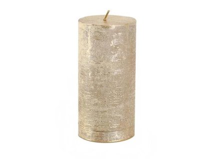 svíčka 120g, d5x8cm, ZLATÁ, rustikální, metalíza, parafín