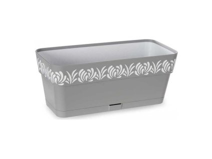 truhlík  30cm GAIA kam.šedý/bílý+miska, š13,v12cm, plast