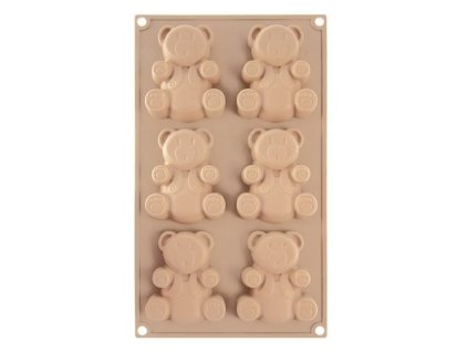 forma MEDVÍDCI silikon-6, 30,3x17,8x2cm, béžová
