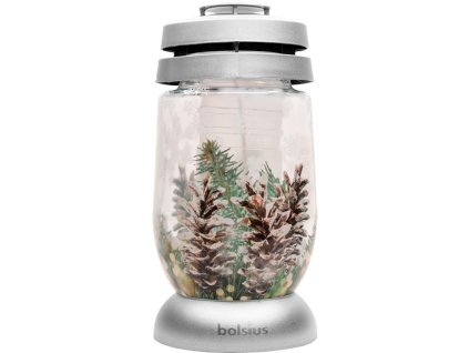 Hřbitovní lucerna BOLSIUS 22cm stříbrná borovice