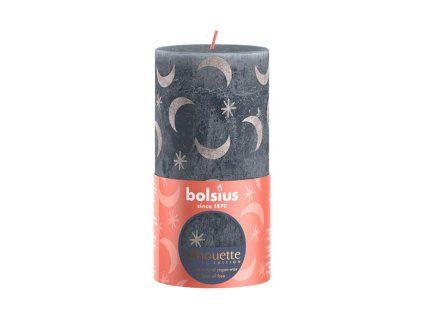 Rustikální svíčka 13cm BOLSIUS břidlicově modrá