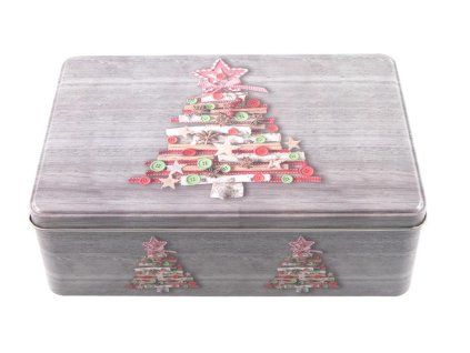 DÓZA NA CUKROVÍ 20x13x6,8CM VÁNOČNÍ MOTIV