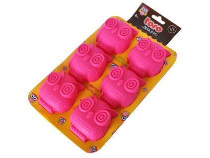 Silikonová forma na muffiny 6ks TORO 25,5x17cm sovy