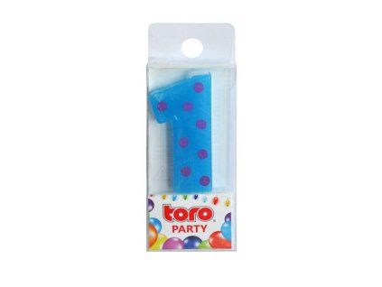 Dortová svíčka číslice "1" TORO zapichovací 4,5cm