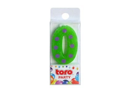 Dortová svíčka číslice "0" TORO zapichovací 4,5cm
