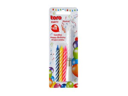 ZPÍVAJÍCÍ DORTOVÁ SVÍČKA "HAPPY BIRTHDAY"+4 SVÍČKY