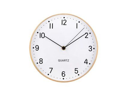 NÁSTĚNNÉ HODINY KULATÉ, PRŮM. 24,8CM, ZLATÝ RÁM