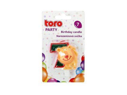 Dortová svíčka číslice "7" TORO zapichovací 5cm lev