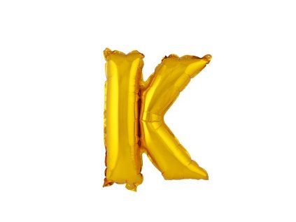 BALÓNEK PÍSMENKO "K", VEL.: CCA 30CM, MATNĚ ZLATÁ