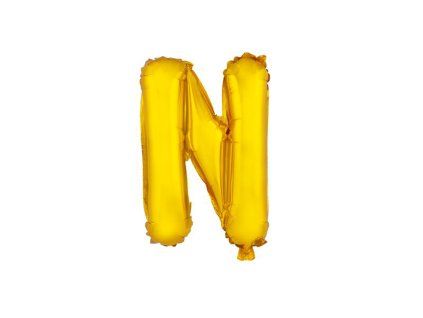 BALÓNEK PÍSMENKO "N", VEL.: CCA 30CM, MATNĚ ZLATÁ