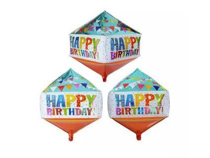 Balónek fóliový TORO 40x74cm happy birthday