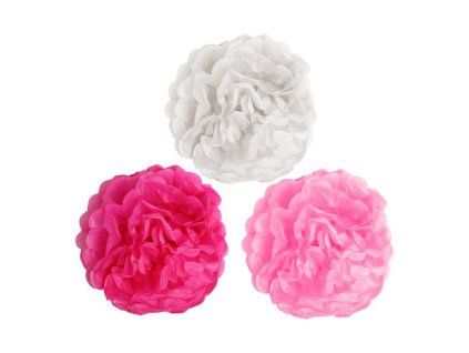 Papírové party bambulky TORO 25cm 3ks assort
