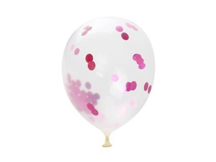 Balónek TORO 30cm růžové konfety 5ks