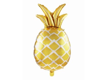 BALÓNEK ANANAS 48X80CM FÓLIE 3 ZÁVĚSNÉ OTVORYZLATÁ