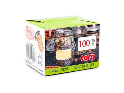 Univerzální nálepky na sklenice TORO 100ks MIX tvarů