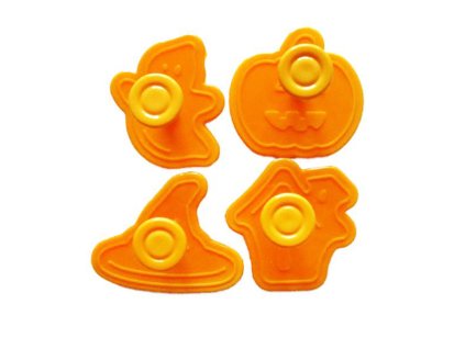 RAZÍTKO NA CUKROVÍ 4KS HALLOWEEN PLAST ORANŽOVÁ