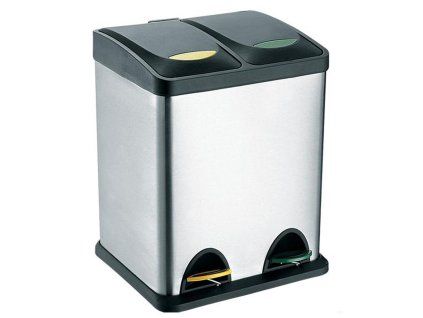 Nerezový nášlapný odpadkový koš na tříděný odpad TORO 16l