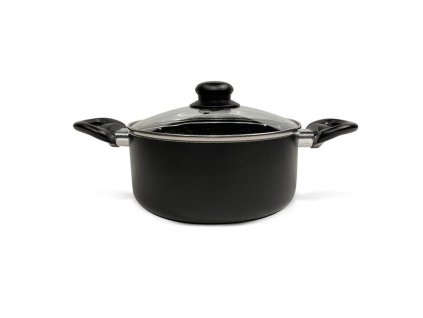 Kastrol s poklicí KITCHISIMO Nero ø24cm 4l nepřilnavý povrch