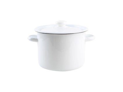 Smaltovaný hrnec s poklicí 4,5l bílý