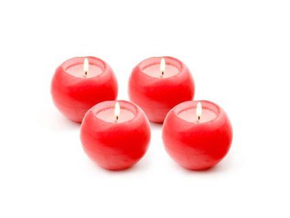 Svíčka koule 6cm PROVENCE 4ks červená