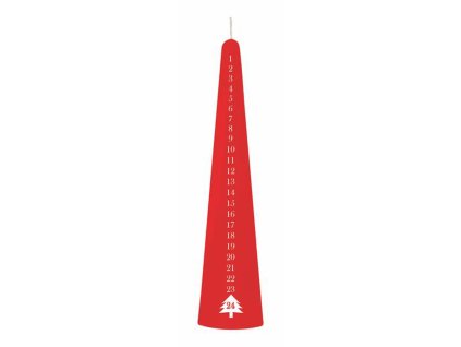 SVÍČKA KÓNICKÁ ADVENTNÍ 25CM, ČERVENÁ