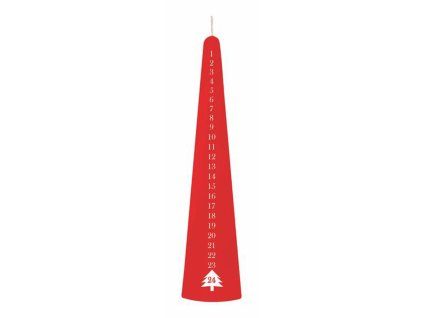 Svíčka kónická červená, 25 cm, adventní