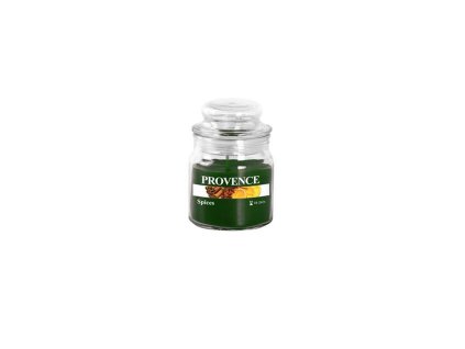 SVÍČKA VE SKLE S VÍČKEM 70G, KOŘENÍ